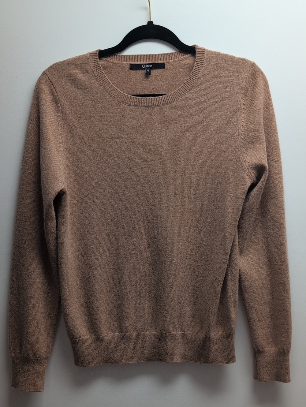 Quince 100% Cashmere Crewneck Sweater Camel Size S